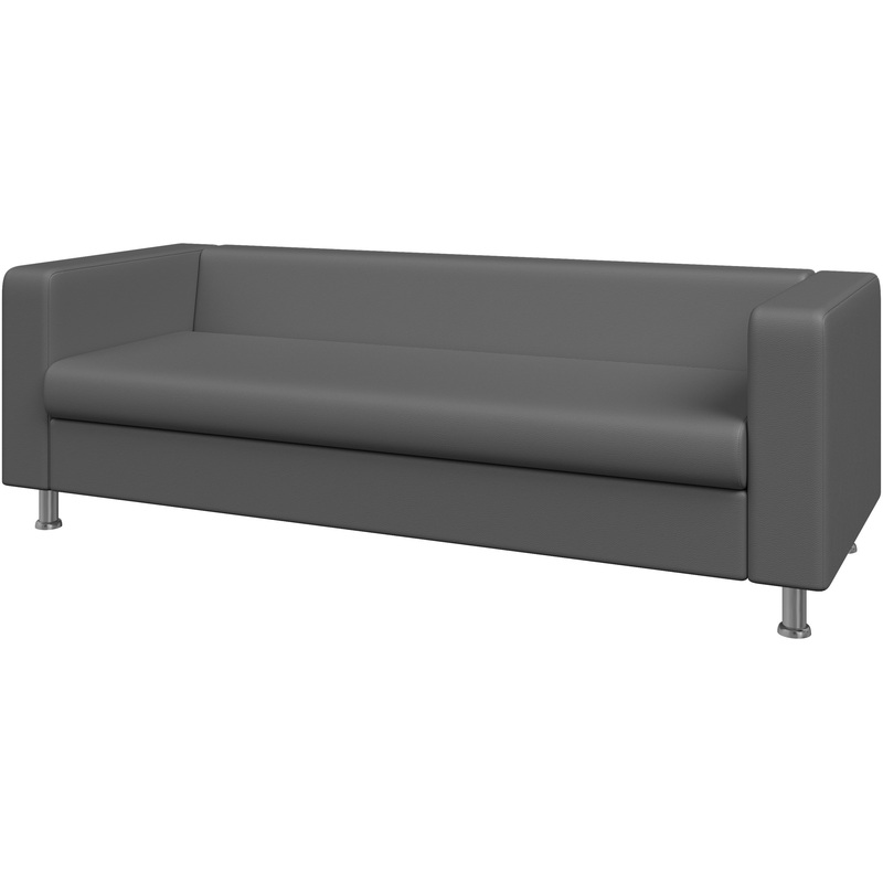 Изображение товара Диван трёхместный Алекто ALE4 серый кожзаменитель