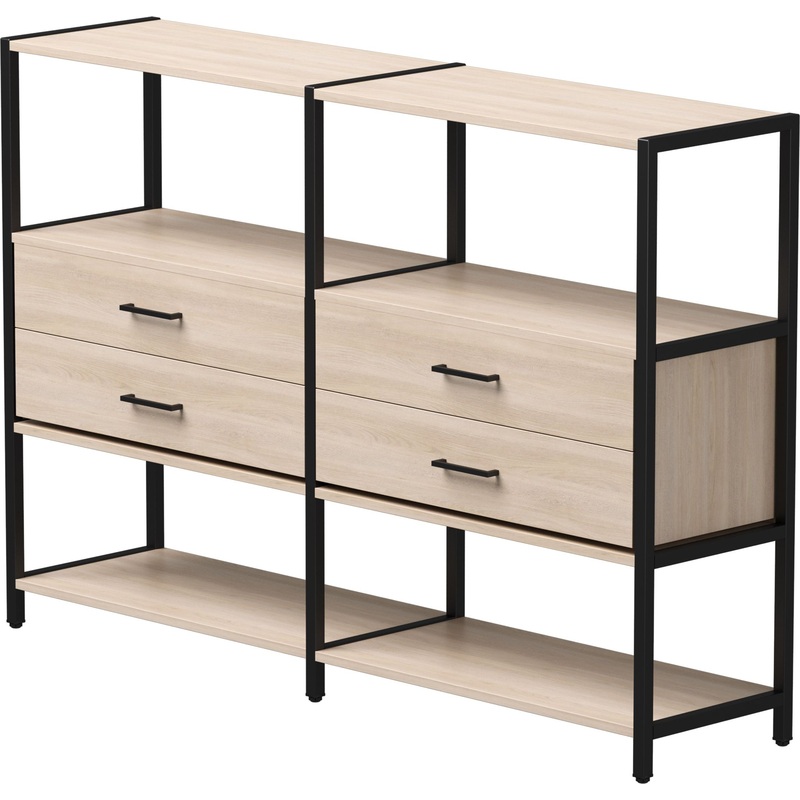 Изображение товара Стеллаж для документов EVO 254ST2DY9005 дуб соната/чёрный 1635х385х1120 мм