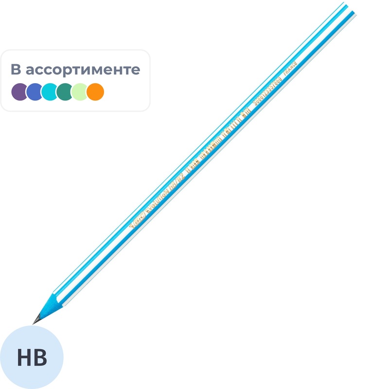 Изображение товара Карандаш чернографитный HB BIC Evolution Stripes заточенный шестигранный