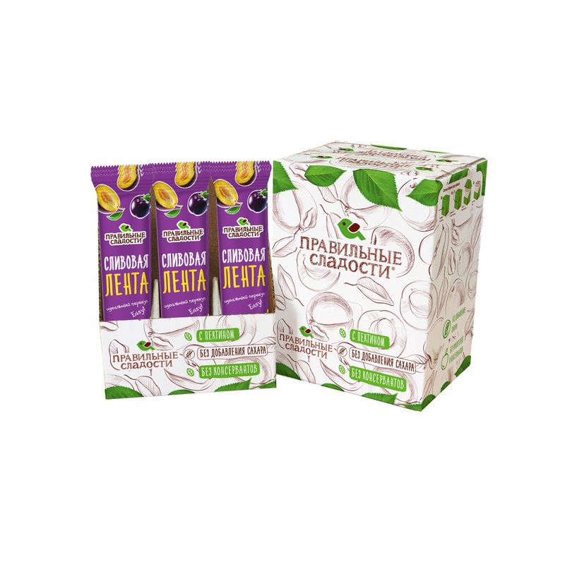 Изображение товара Пастилки Правильные сладости Сливовая лента (15 штук по 15 г)