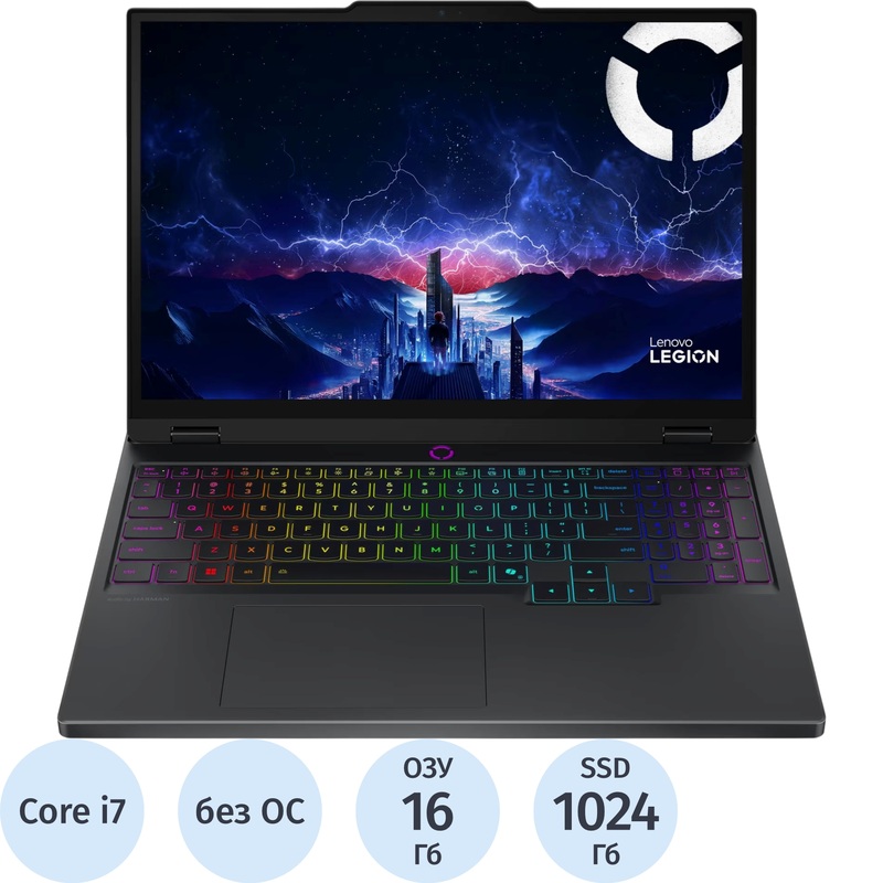Изображение товара Ноутбук игровой Lenovo Legion 5 15IRX10 15.1" чёрный Intel Core i7 14700HX/16 ГБ/SSD 1024 ГБ/NVIDIA GeForce RTX 5050 (83LY00JKRK)