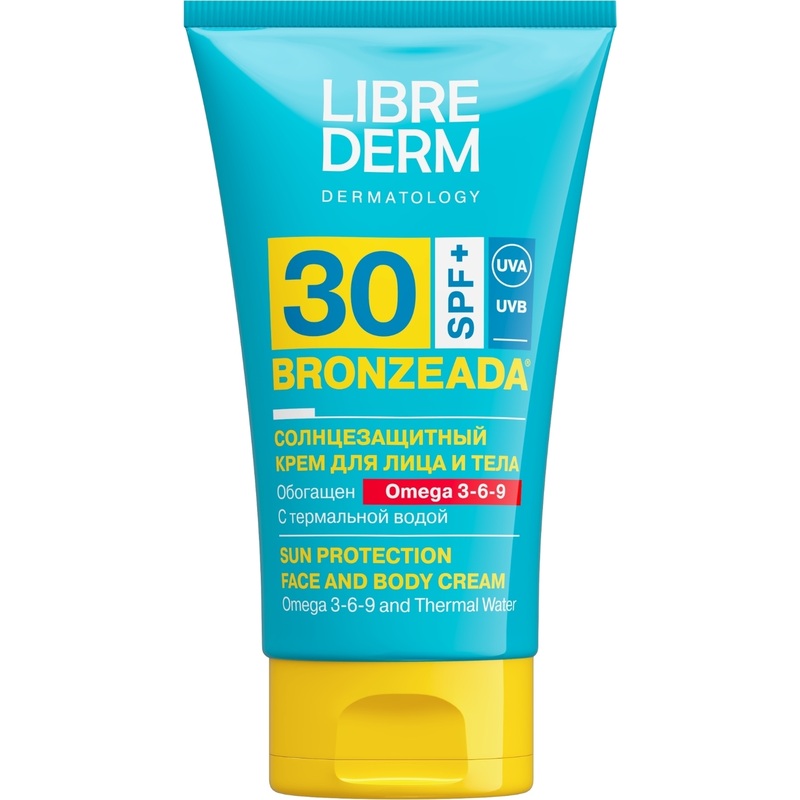 Изображение товара Крем солнцезащитный Librederm Bronzeada с Омега 3-6-9 и термальной водой SPF30 150 мл