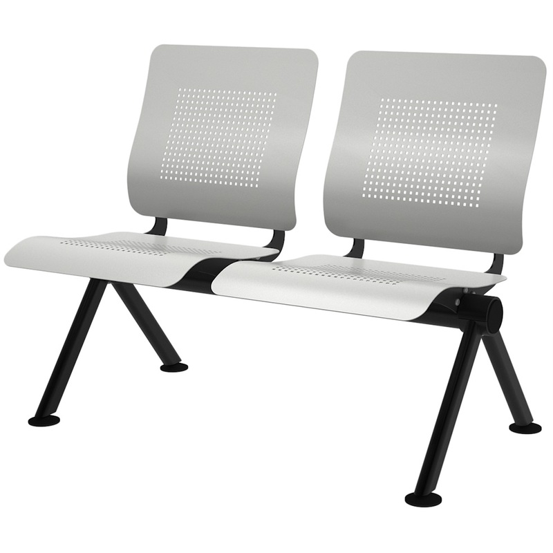 Изображение товара Многоместная секция Lucky перфорированная серая черная 2 места металл