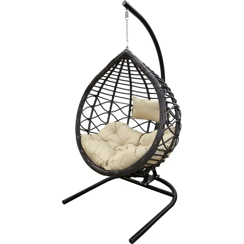 Изображение товара Кресло подвесное Вирджиния (чёрный/тёмно-коричневый/бежевый, 1160х1200х2050 мм)