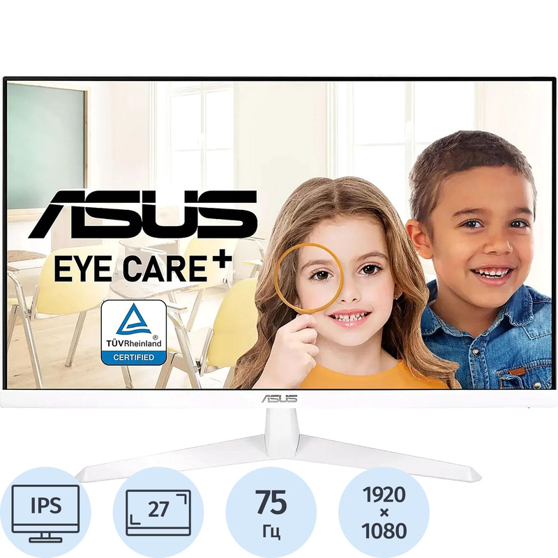 Изображение товара Монитор 27 Asus VY279HE-W белый - IPS, Full HD, HDMI, 75Hz, 178/178