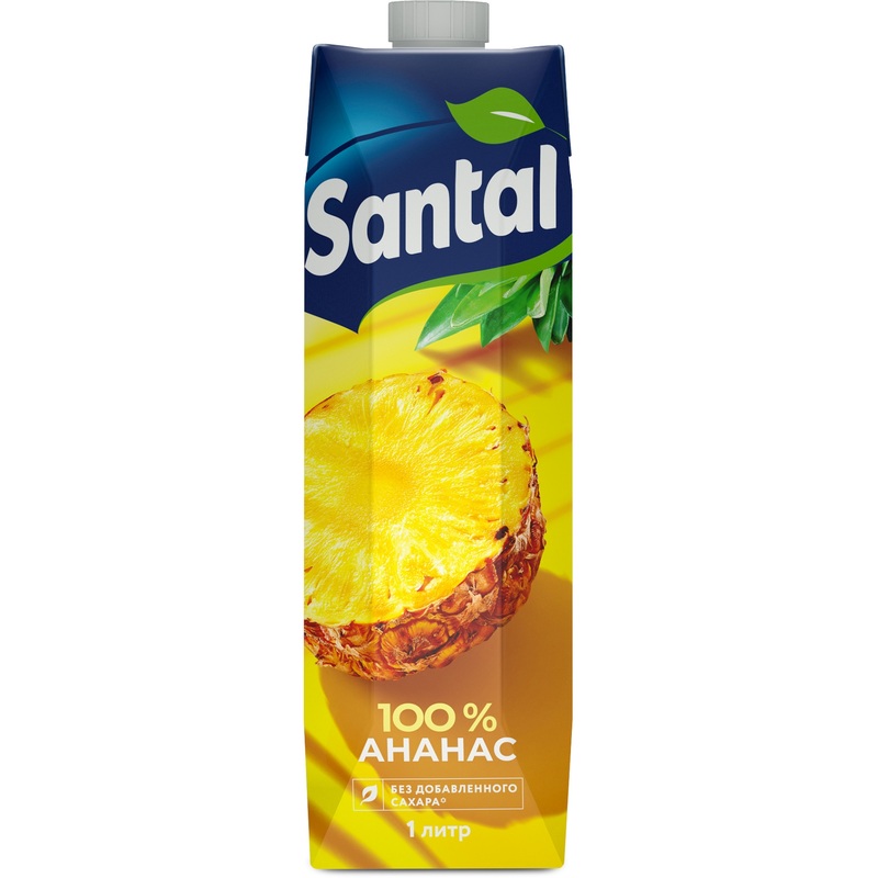 Изображение товара Детский ананасовый сок Santal 1 л без сахара натуральный для детей и взрослых