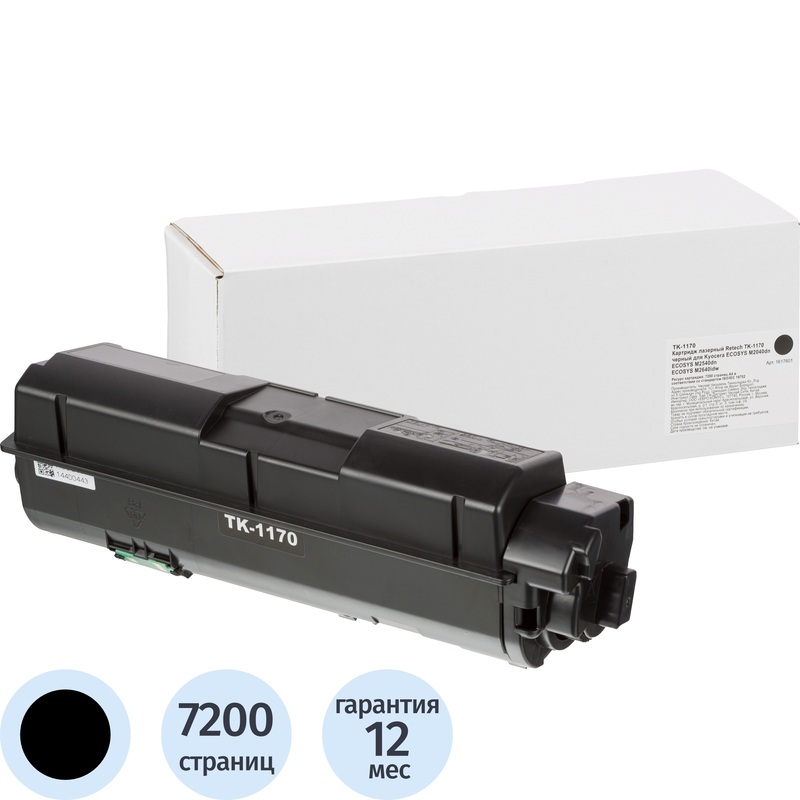 Изображение товара Лазерный картридж Retech TK-1170 1T02S50NL0 для Kyocera черный совместимый