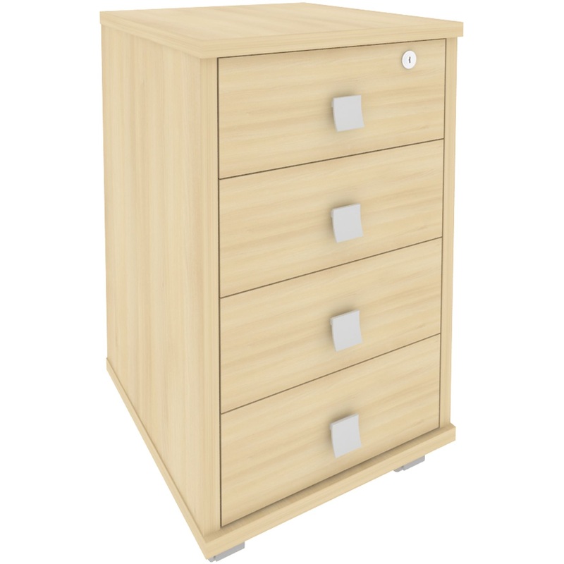 Изображение товара Тумба подкатная Metal System Style Л.ТМ-4Y с замком (акация лорка, 420x450x714 мм, 4 ящика)