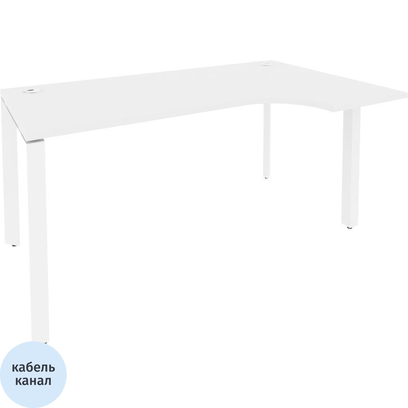 Изображение товара Эргономичный правый стол ONIX-П O.MP-SA-1R белый бриллиант 1580х980х750 мм