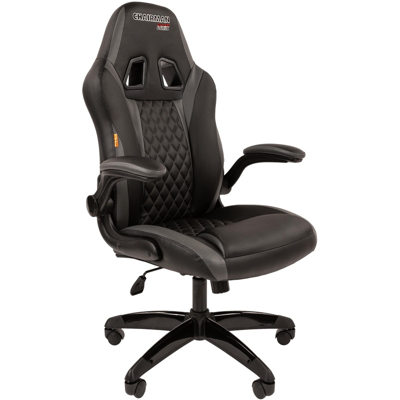 Изображение товара Игровое кресло Chairman Game 15 черно-серое с механизмом Top Gun и подголовником