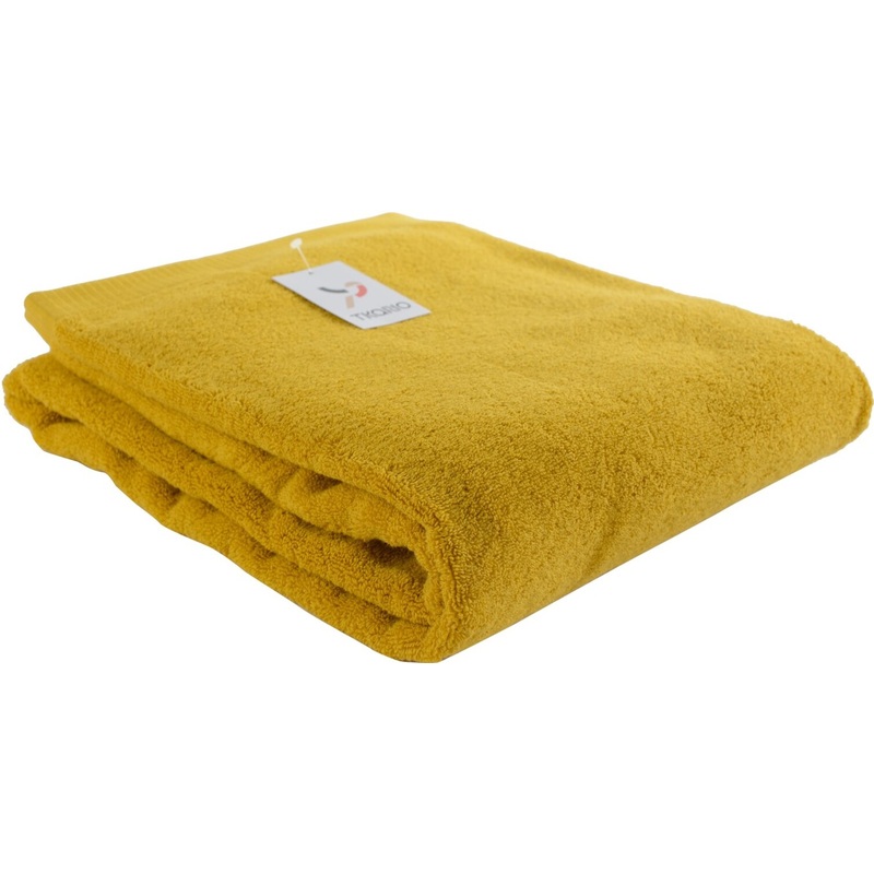 Изображение товара Махровое полотенце Essential 90x150 см горчичное банное из 100% хлопка