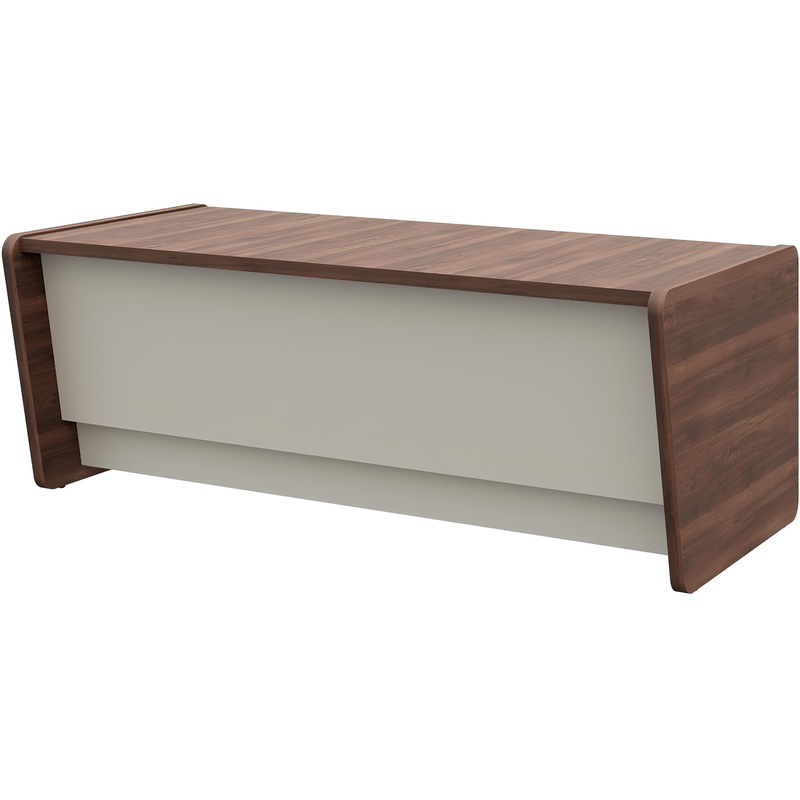 Изображение товара Стол руководителя письменный Fregat 129S003 орех бакаут/серый с регулировкой опор