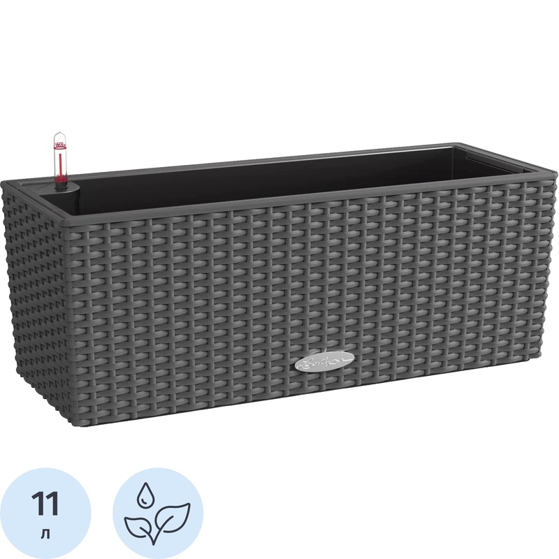 Изображение товара Кашпо с автополивом Lechuza Balconera Cottage 50 8л серый гранит