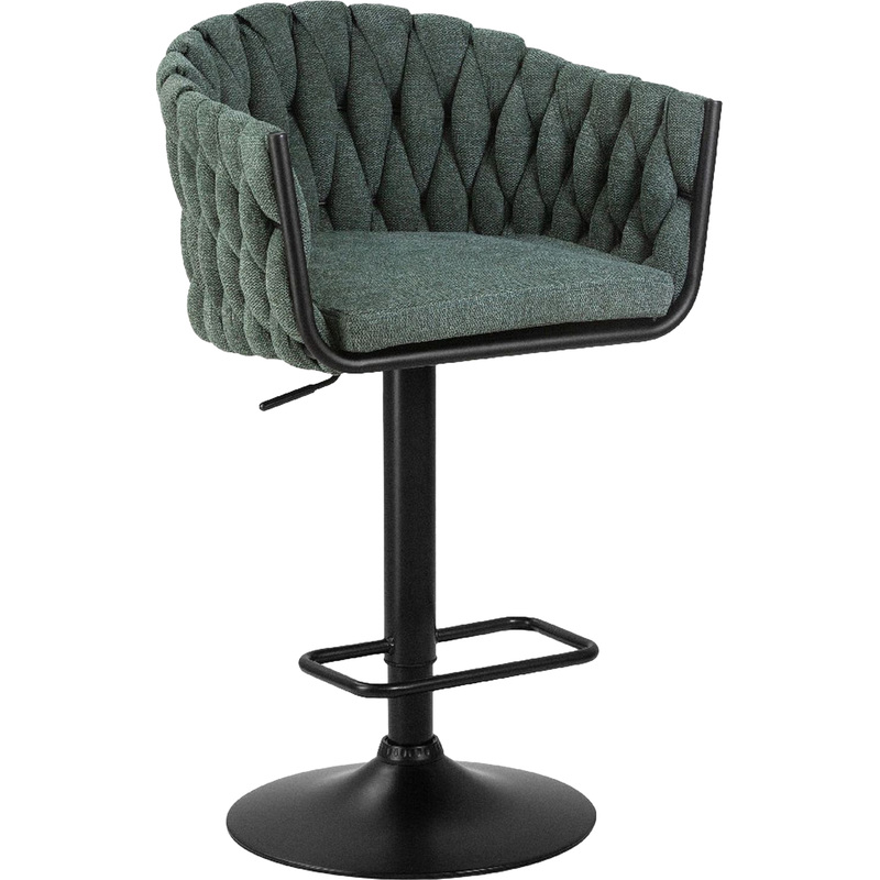 Изображение товара Барный стул Dobrin Leon зелёный/чёрный с механизмом вращения и регулировкой высоты