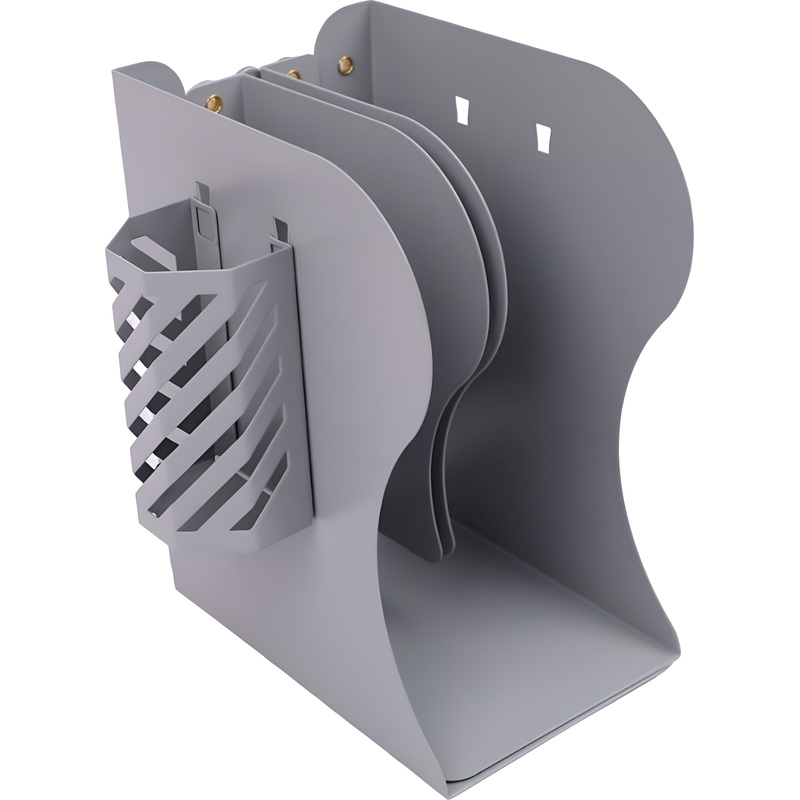 Изображение товара Подставка для книг Комус Класс металлическая серая многофункциональная