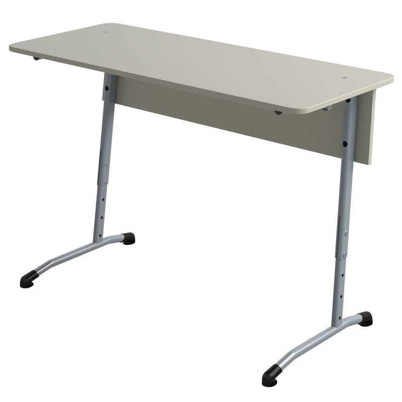 Изображение товара Двухместная парта Гармония для старших классов с регулировкой по высоте серый