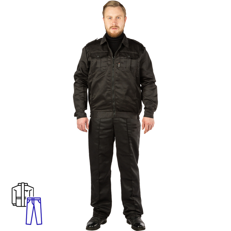 Изображение товара Костюм охранника мужской Альфа черный (размер 52-54, рост 182-188)