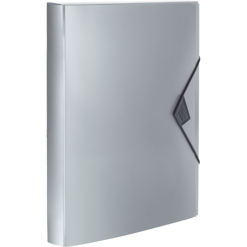 Изображение товара Папка на резинках Attache Metallics А4 34 мм пластиковая до 200 листов серая (толщина обложки 0.8 мм)