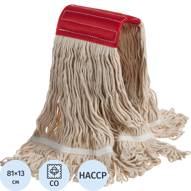 Насадка МОП для верёвочной швабры Luscan Professional хлопок 81x13 см  бежевая