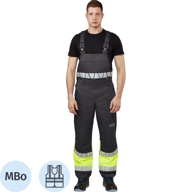 Изображение товара Полукомбинезон сигнальный летний мужской Равелин-ПК лимонный/графит размеры 56-58