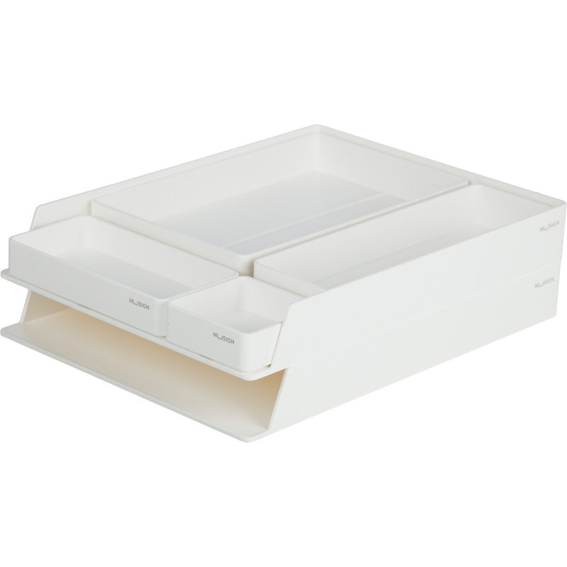 Изображение товара Набор горизонтальных лотков для бумаг и канцелярии Deli NuSign белый