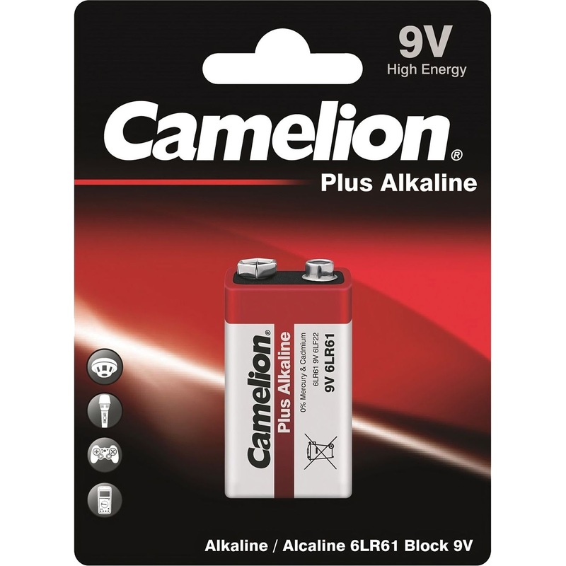Изображение товара Батарейка крона Camelion Plus 6LR61 9В щелочная гарантия долговечности