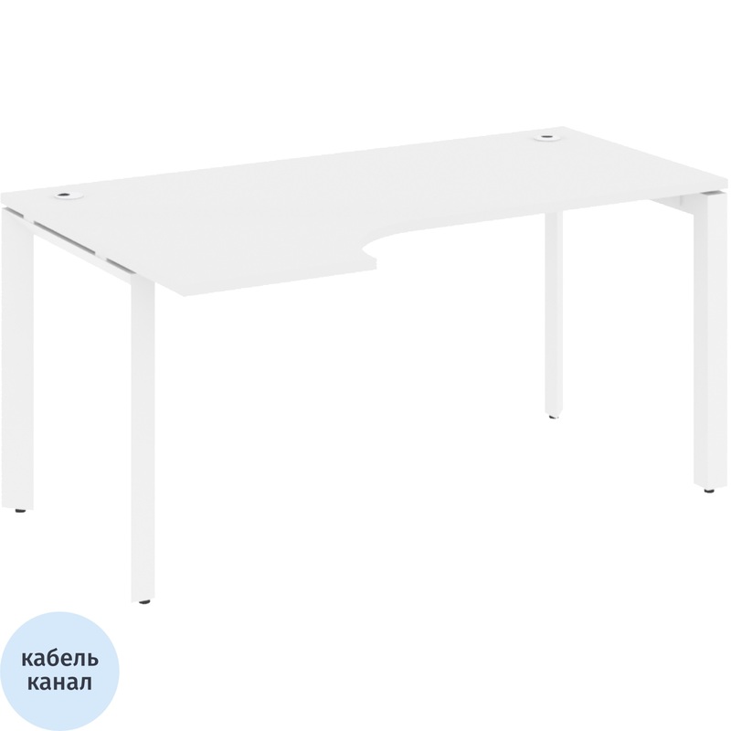 Изображение товара Эргономичный левый стол ONIX-П O.MP-SA-1L белый бриллиант 1580х980х750 мм