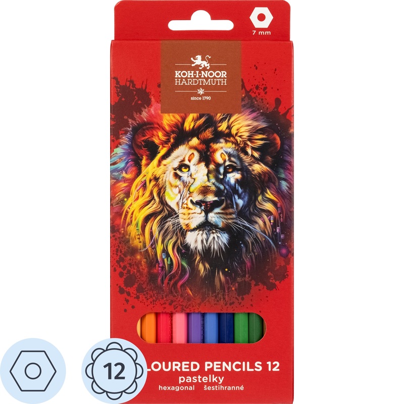 Изображение товара Карандаши цветные Koh-i-Noor Red lion шестигранные (3552) Изображение товара Карандаши цветные Koh-i-Noor Red lion шестигранные (3552)