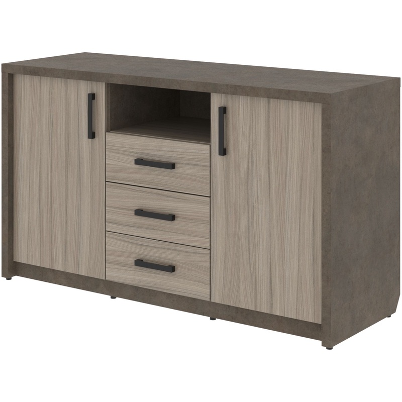 Изображение товара Тумба приставная Wood&Stone СФ-532101 бетон чикаго тёмный дрифтвуд графит