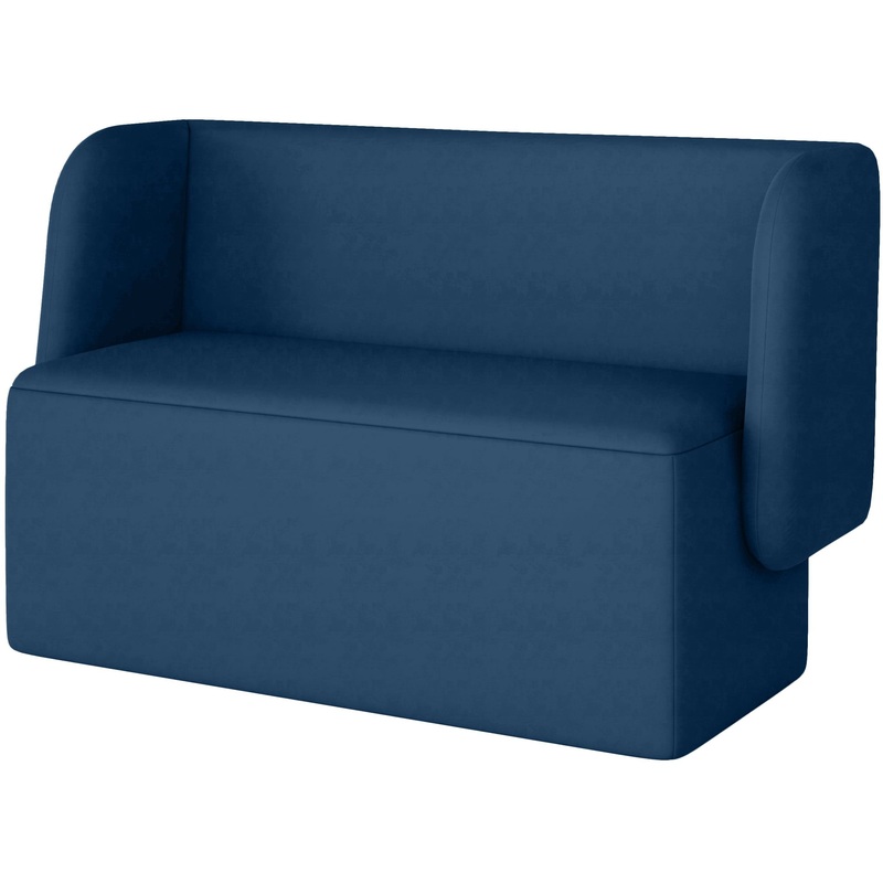 Изображение товара Двухместный диван Стримлайн Д5-02 темно-синий ткань для общественных помещений