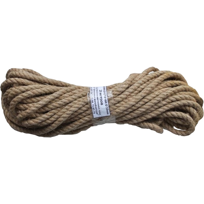 Изображение товара Джутовая верёвка 10 мм 20 м для ремонта и упаковки коричневая