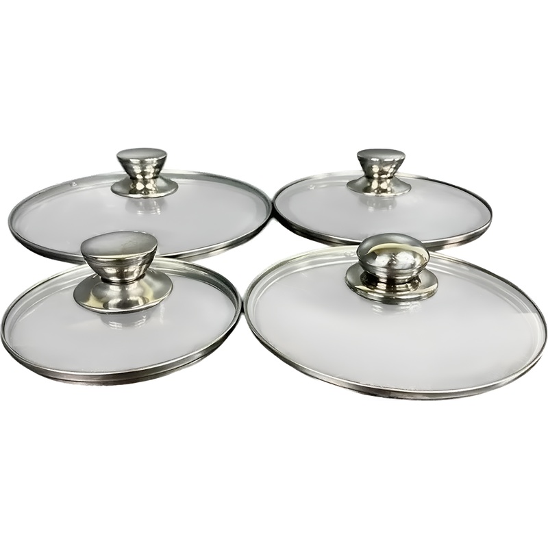 Изображение товара Набор крышек для сковород Panairo Chrome с металлическим ободком диаметр 22 см/24 см/26 см/28 см (4 предмета)