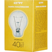Лампа накаливания Старт 40 Вт E14 G 2750 К 385 Лм