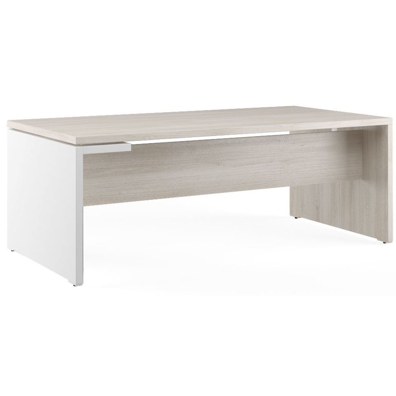 Изображение товара Стол руководителя Zion ZIO28510521 прямой дуб светлый белый регулируемый 2000x1000 мм