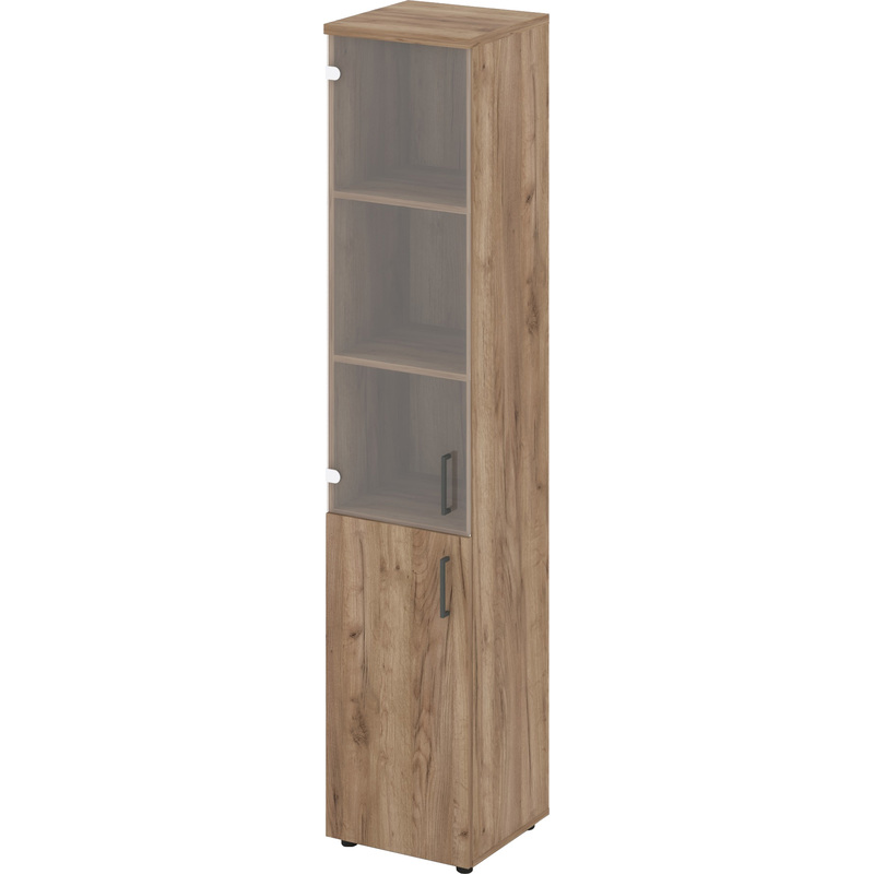 Изображение товара Шкаф для документов Style Project SN.STU-102(L) закрытый со стеклом дуб табак/антрацит 400x400x1982 мм Изображение товара Шкаф для документов Style Project SN.STU-102(L) закрытый со стеклом дуб табак/антрацит 400x400x1982 мм