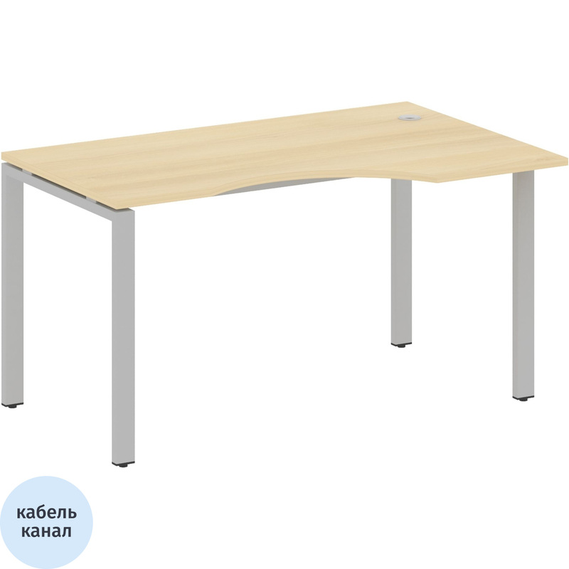 Изображение товара Эргономичный стол Metal System Style БП.СА-2 Пр правый 1400х900х750 мм серый акация лорка
