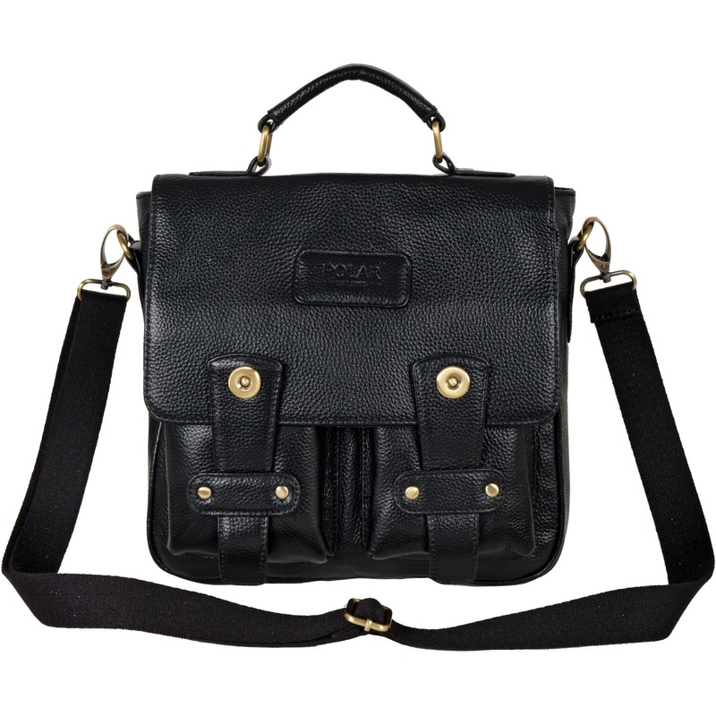 Изображение товара Сумка для документов Polar чёрная из натуральной кожи (5221 Black)