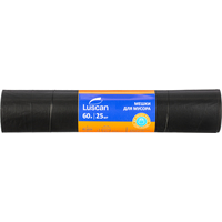 Мешки для мусора Luscan 60 л чёрные (ПВД 45 мкм, 25 штук)