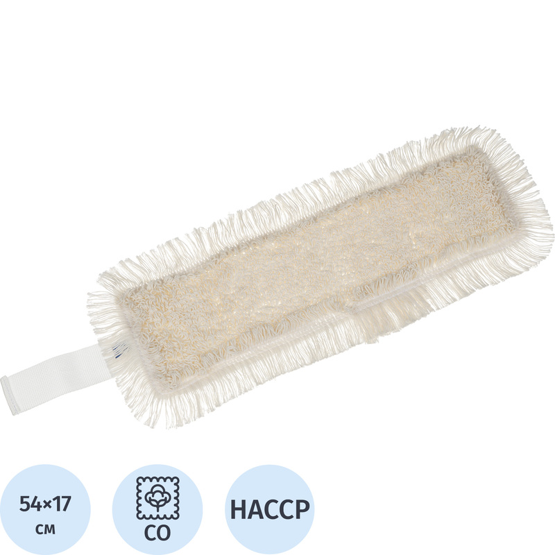 Изображение товара Насадка МОП для швабры-флаундера Метлана хлопковая 54x17 см белая