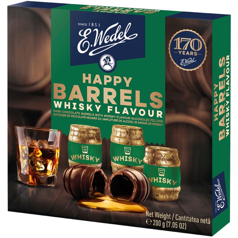 Изображение товара Конфеты шоколадные Happy barrels ассорти с начинкой виски 200 г