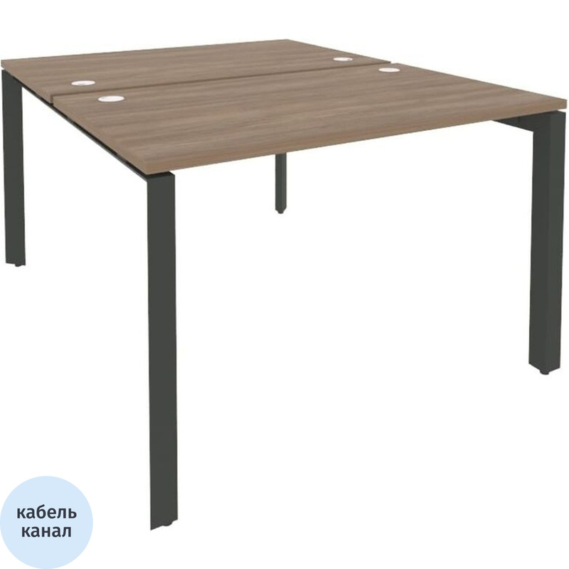 Изображение товара Рабочая станция на 2 рабочих места ONIX-П O.MP-D.RS-2.2.7 (дуб аризона/антрацит, 1180х1475х750 мм)