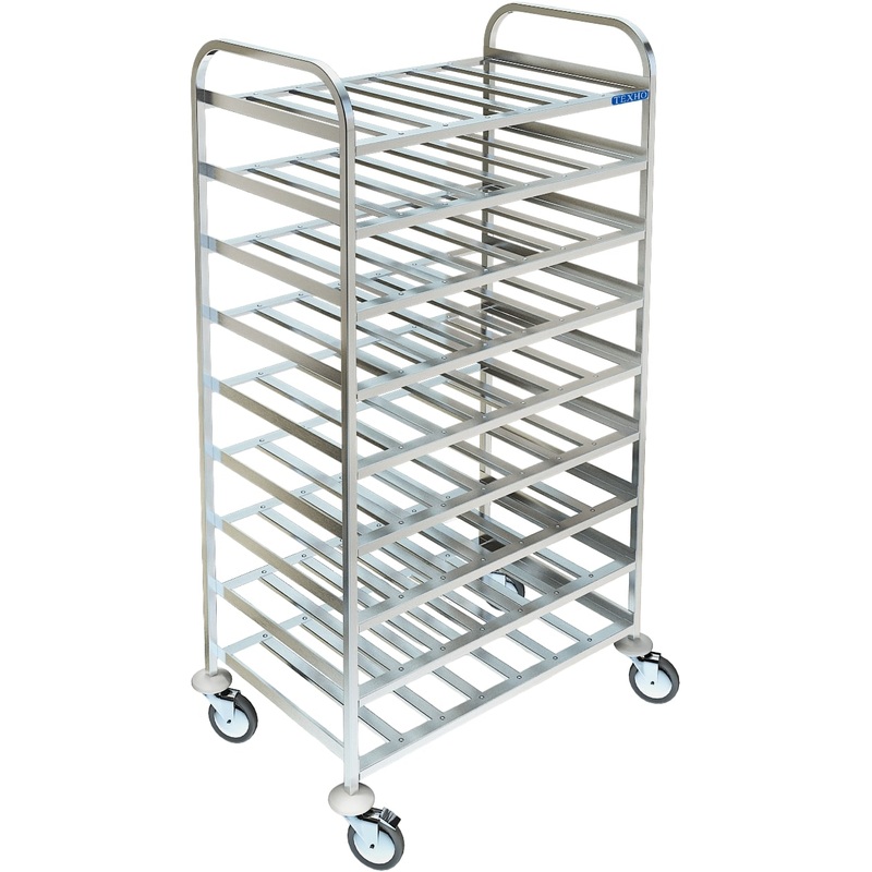 Изображение товара Металлический стеллаж шпилька СТС-229/800/18 с 9 полками и колесами