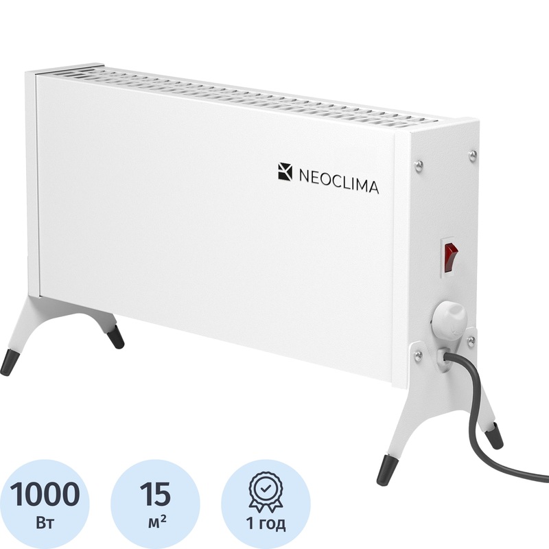 Изображение товара Конвектор Neoclima Nano 1000W белый напольный с терморегулятором