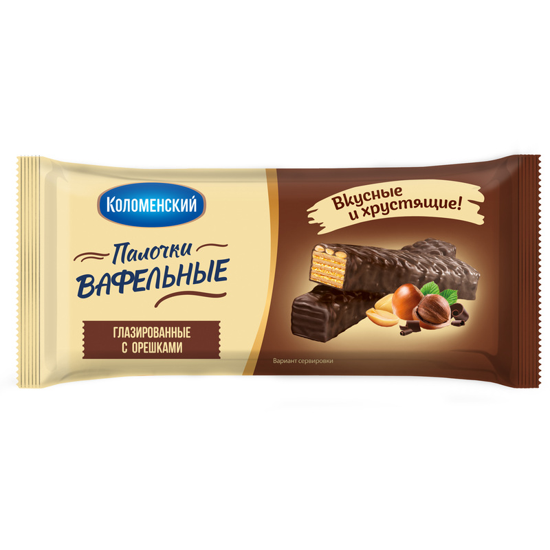 Изображение товара Вафельные тортики Коломенский с арахисом и фундуком глазированные 140 г