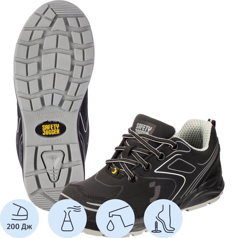 Изображение товара Кроссовки рабочие летние Safety Jogger Cador S3 Low ПУ-ПУ из микрофибры чёрные с металлическим подноском размер 38