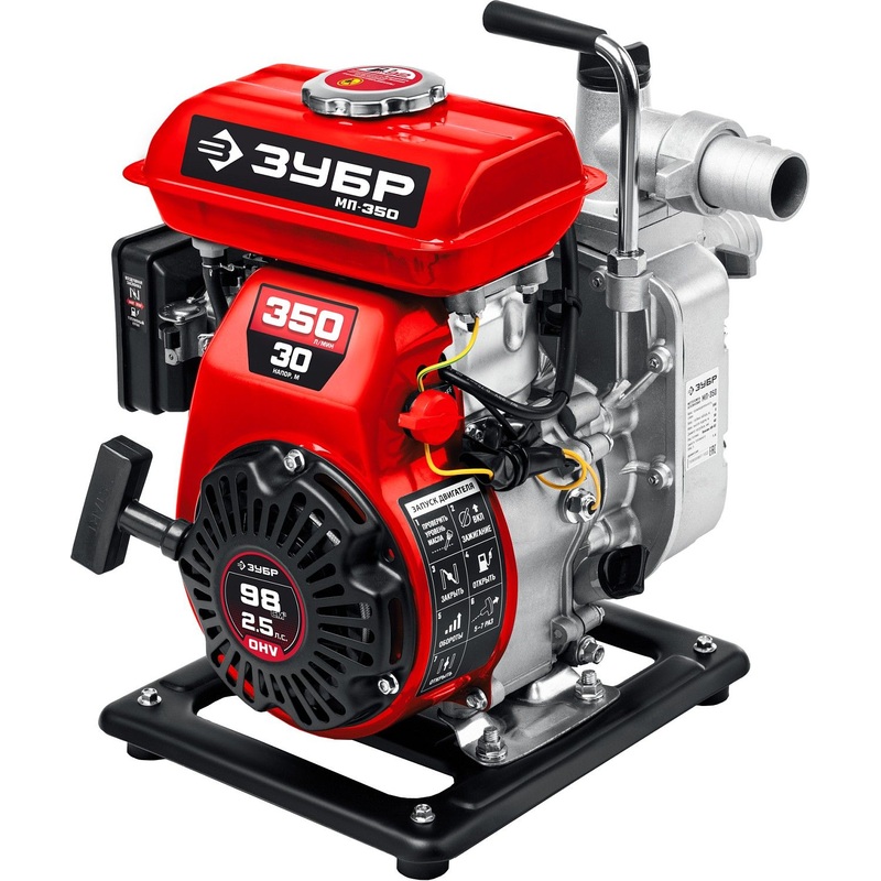 Изображение товара Мотопомпа бензиновая Зубр для чистой воды (МП-350)