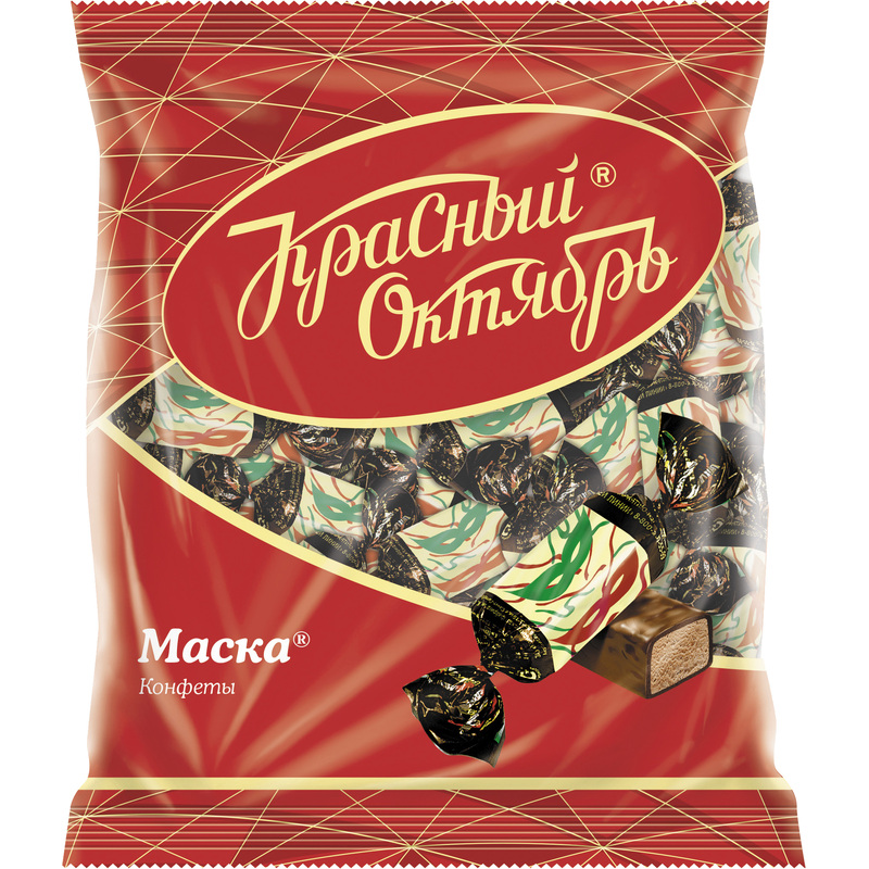 Изображение товара Конфеты шоколадные Красный Октябрь Маска 250 г - ароматное пралине