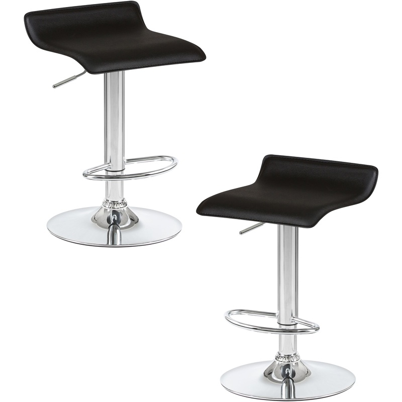 Изображение товара Набор из 2 барных стульев LM-3013-N черный хром регулируемые мягкое основание