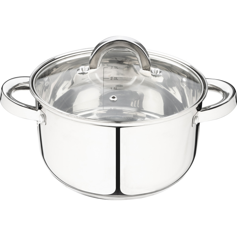 Изображение товара Кастрюля Mallony Mediano 3.6 л нержавеющая сталь с крышкой для индукции и газа