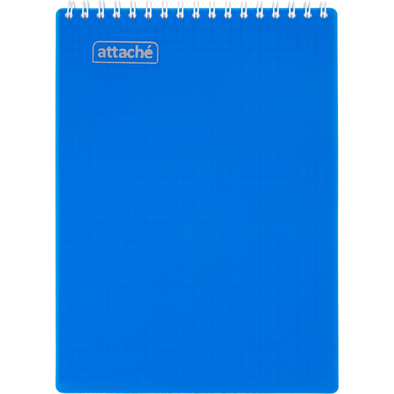 Изображение товара Блокнот Attache Plastic А5 80 листов синий в клетку на спирали